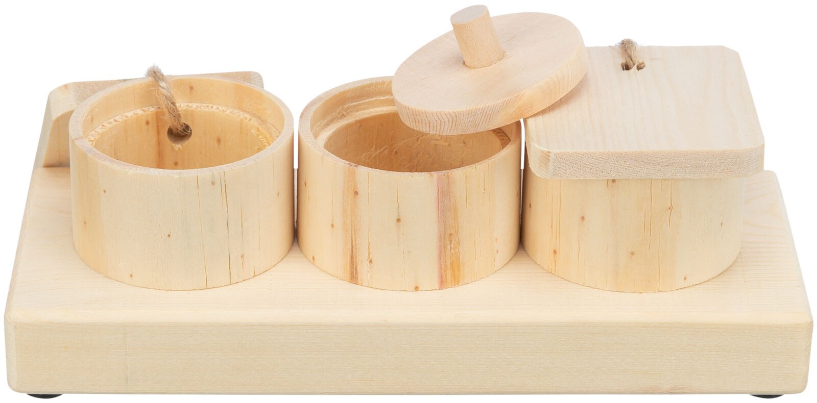 TRIXIE Snack cups zabawka edukacyjna, dla szczurów/królików drewno 15 x 4,5 x 6 cm