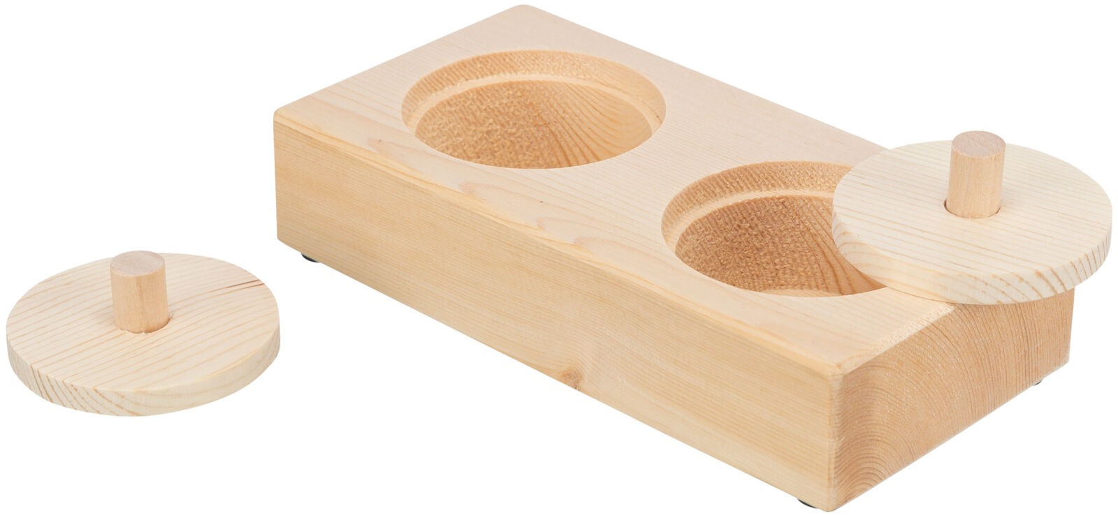 TRIXIE Snack cups zabawka edukacyjna, dla szczurów/królików drewno 14 x 3 x 7 cm
