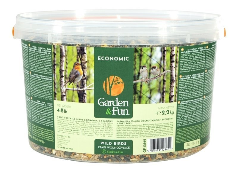GARDEN & FUN Karma dla ptaków wolno żyjących - uniwersalna 4 pory roku 2,2kg (wiaderko)