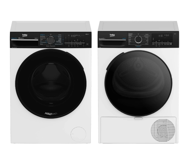Beko pralka bPro700 B7WFU69418WB ES EnergySpin 9kg 1400obr/min + suszarka b300 BM3T49249WBDC 58,6cm 9kg