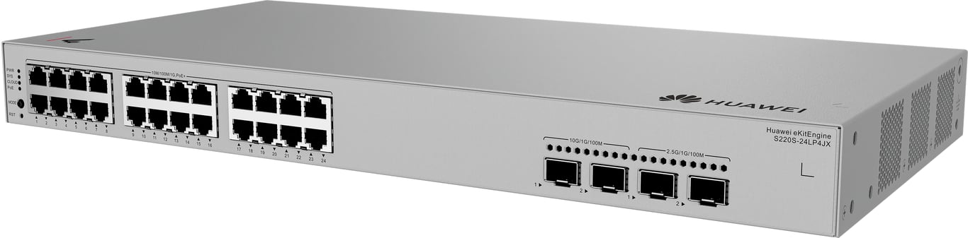 HUAWEI eKit S220S Series S220S-24LP4JX Zarządzany L2 Gigabit Ethernet (10/100/1000) Obsługa PoE 1U Szary 98012519