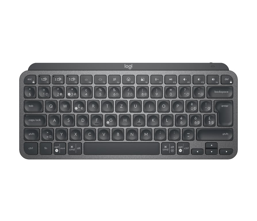 Logitech MX Keys Mini Minimalist Wireless Illuminated Keyboard klawiatura RF Wireless + Bluetooth QWERTZ Swiss Grafitowy 920-010485