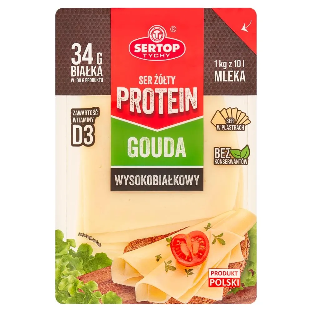 Sertop Tychy Protein Ser żółty w plastrach gouda 135 g