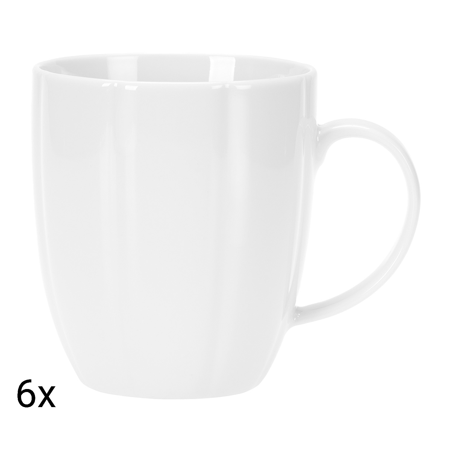 Zestaw kubków z porcelany Lubiana Naomi, 6 sztuk, biały