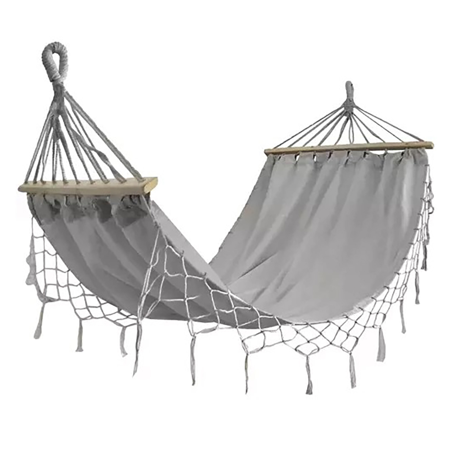 Black Forest Hamak z frędzlami Miami 200 x 100 cm, szary