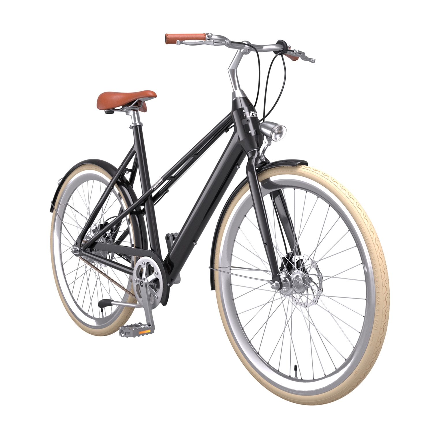 Rower elektryczny miejski damski Foride C1, 28”, czarny