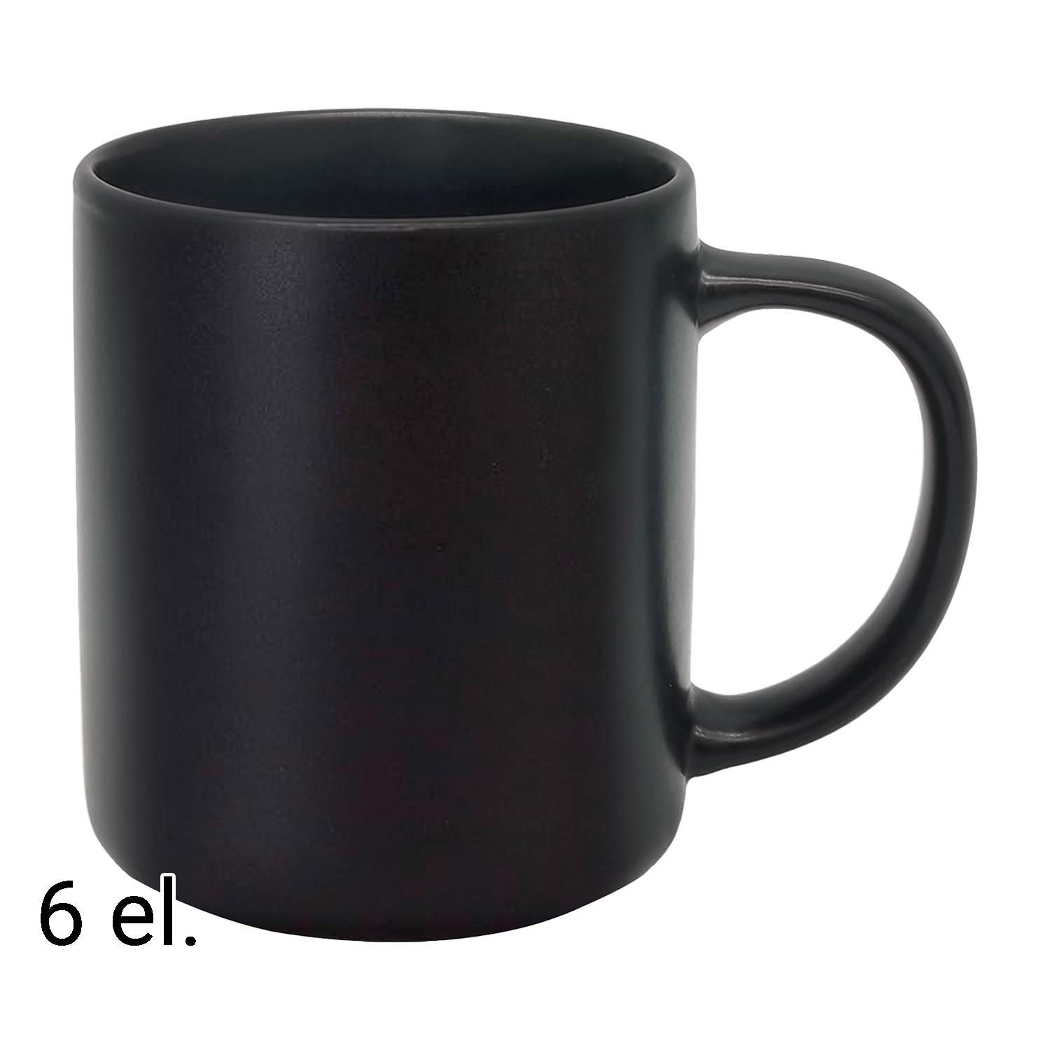 Zestaw kubków z kamionki MG Home Artena Black, 400 ml, 6 sztuk, czarne