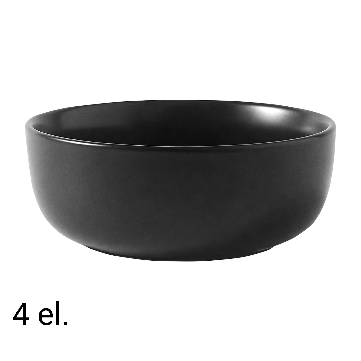 Zestaw misek z kamionki MG Home Artena Black,780 ml, 4 sztuki, czarne