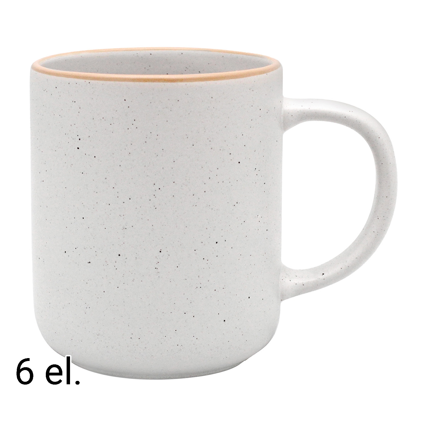 Zestaw kubków z kamionki MG Home Artena White, 400 ml, 6 sztuk, białe