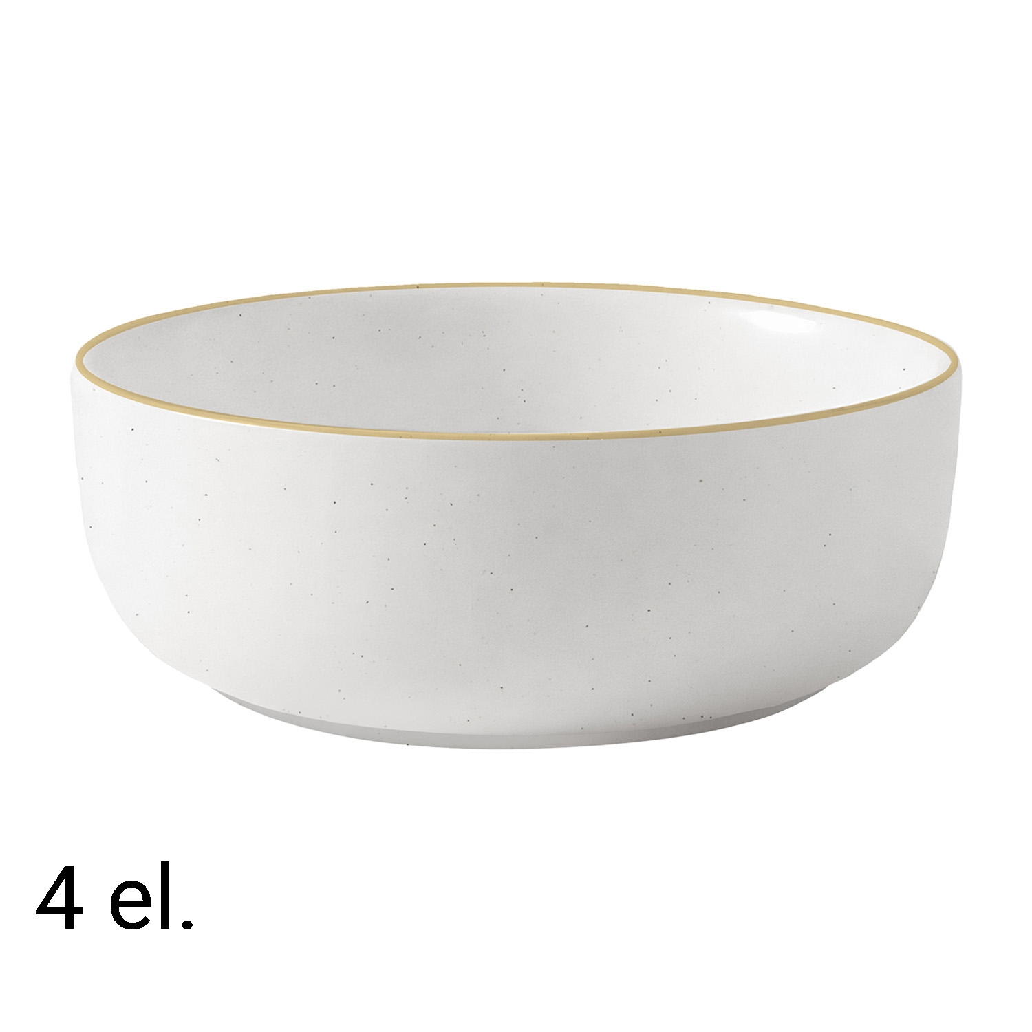 Zestaw misek z kamionki MG Home Artena White,780 ml, 4 sztuki, białe