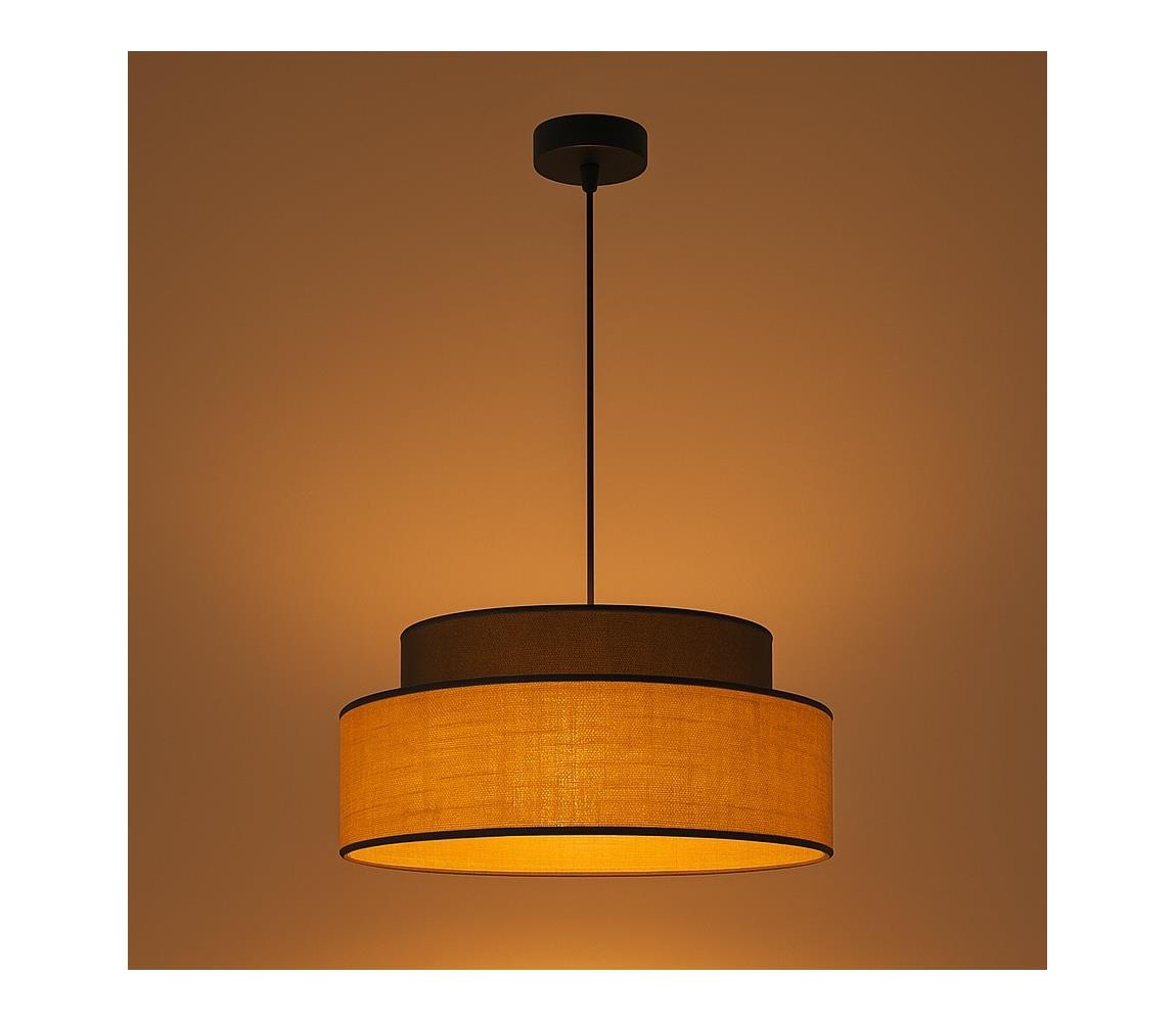 Żyrandol na lince BOHO 1xE27/60W/230V brązowy/beżowy