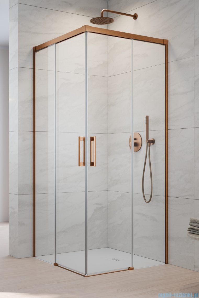 Radaway Idea Kdd Brushed Copper kabina 75x75cm szczotkowana miedź 387066-93-01L/387066-93-01R
