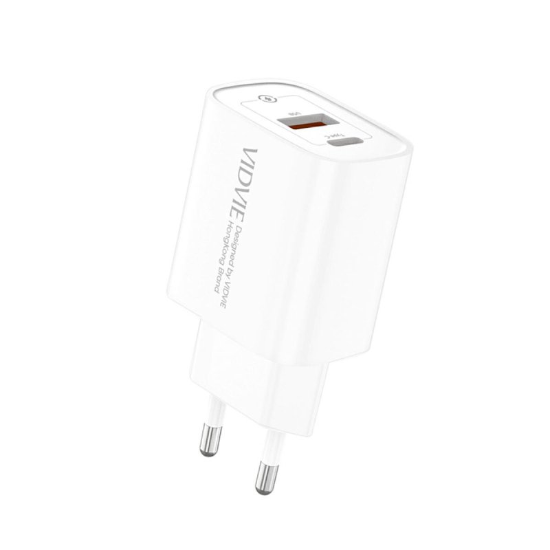 Ładowarka sieciowa VIDVIE PLE273 1xUSB + 1xType C 3A, 20W biały
