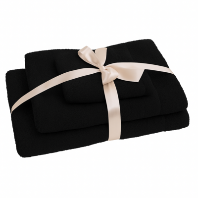 Komplet ręczników April czarny 3 sztuki EUROFIRANY