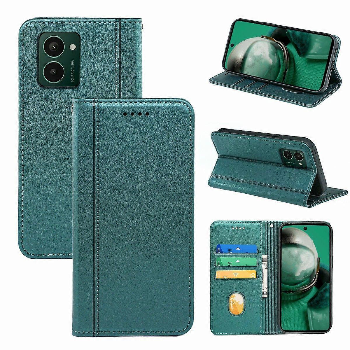 HX01 Do HMD Pulse Pro Portfel Etui Magnetyczne Zamykanie Pokrowiec Na Telefon Ze Skóry PU - Zielony Wielobarwny Green