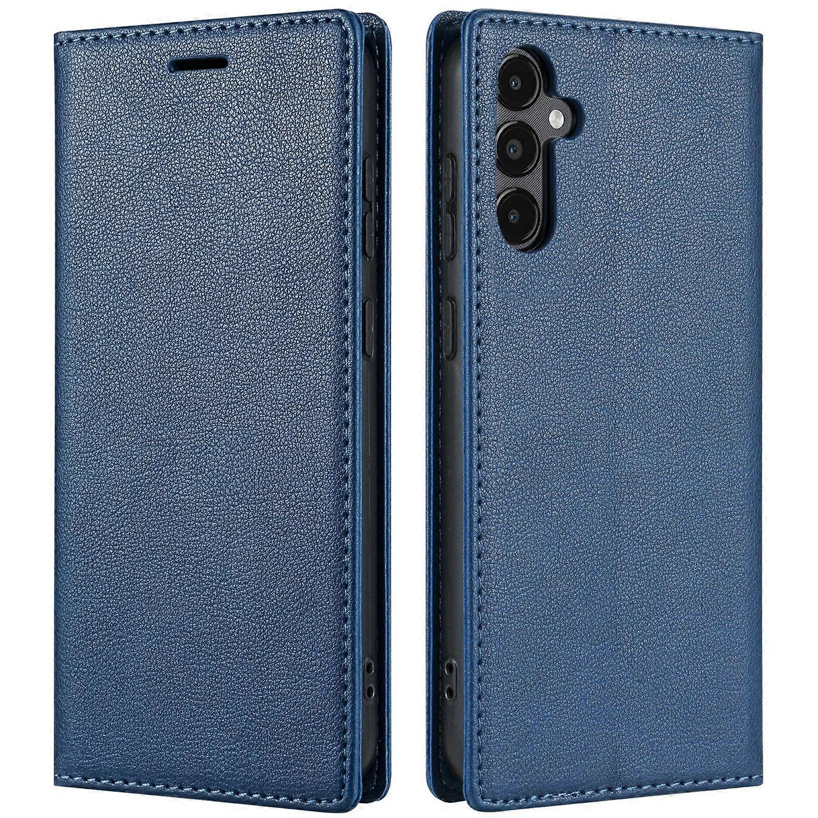 Do Samsung Galaxy A56 5G Portfel Zamknięcie magnetyczne Pokrowiec na telefon ze skóry PU Niebieski