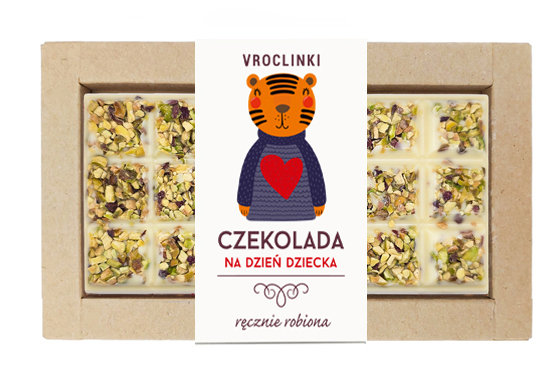 Czekolada biała z pistacjami Dzień dziecka - tygrys