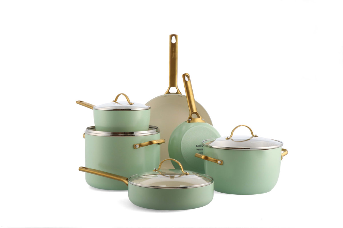 Zestaw garnków i patelni Padova 10 elementów pastel green