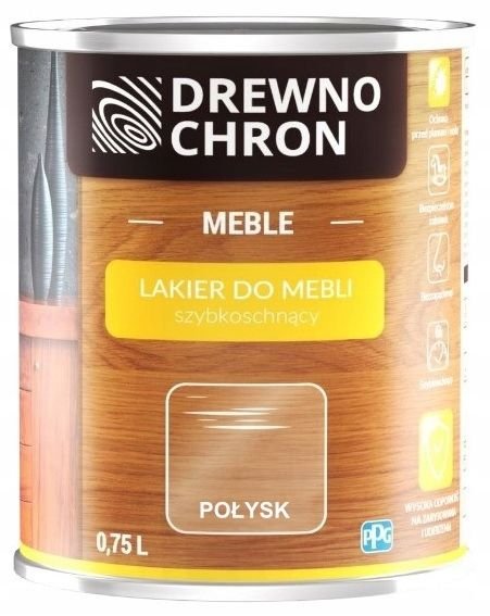 DREWNOCHRON LAKIER DO MEBLI AKRYLOWY DO MEBLI BOAZERII DREWNA POŁYSK 0.75L