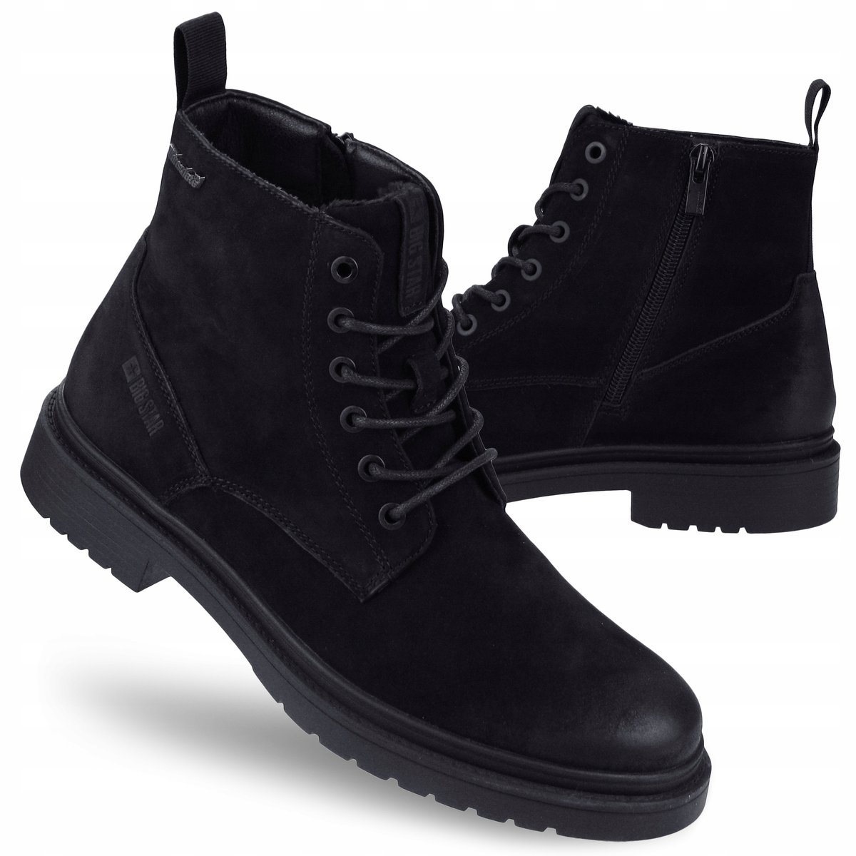 BUTY męskie ZIMOWE BIG STAR SKÓRZANE ocieplane półbuty OO174148 43