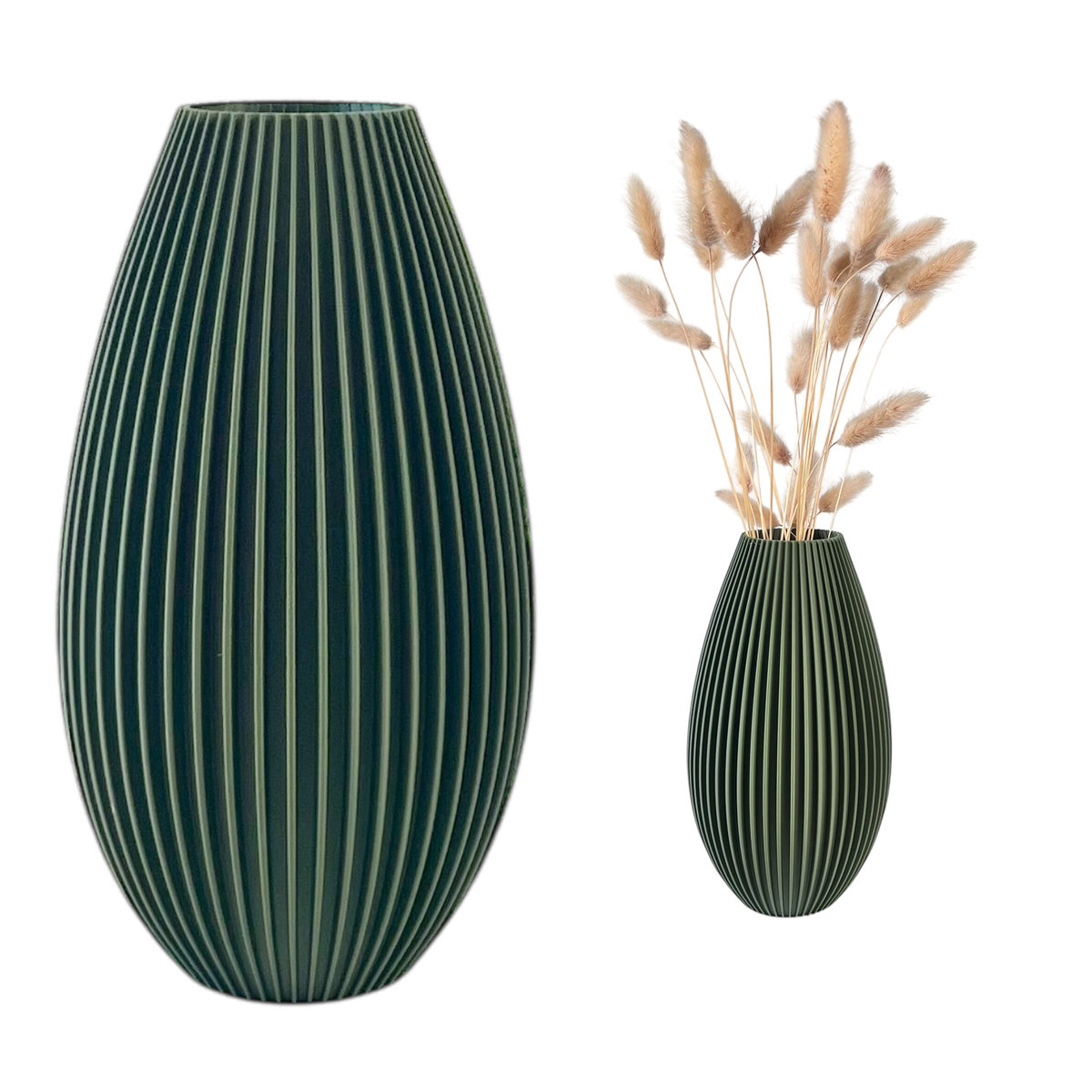 Wazon nietłukący 20 cm Skandynawski Nowoczesny Khaki 3D sztuczne kwiaty