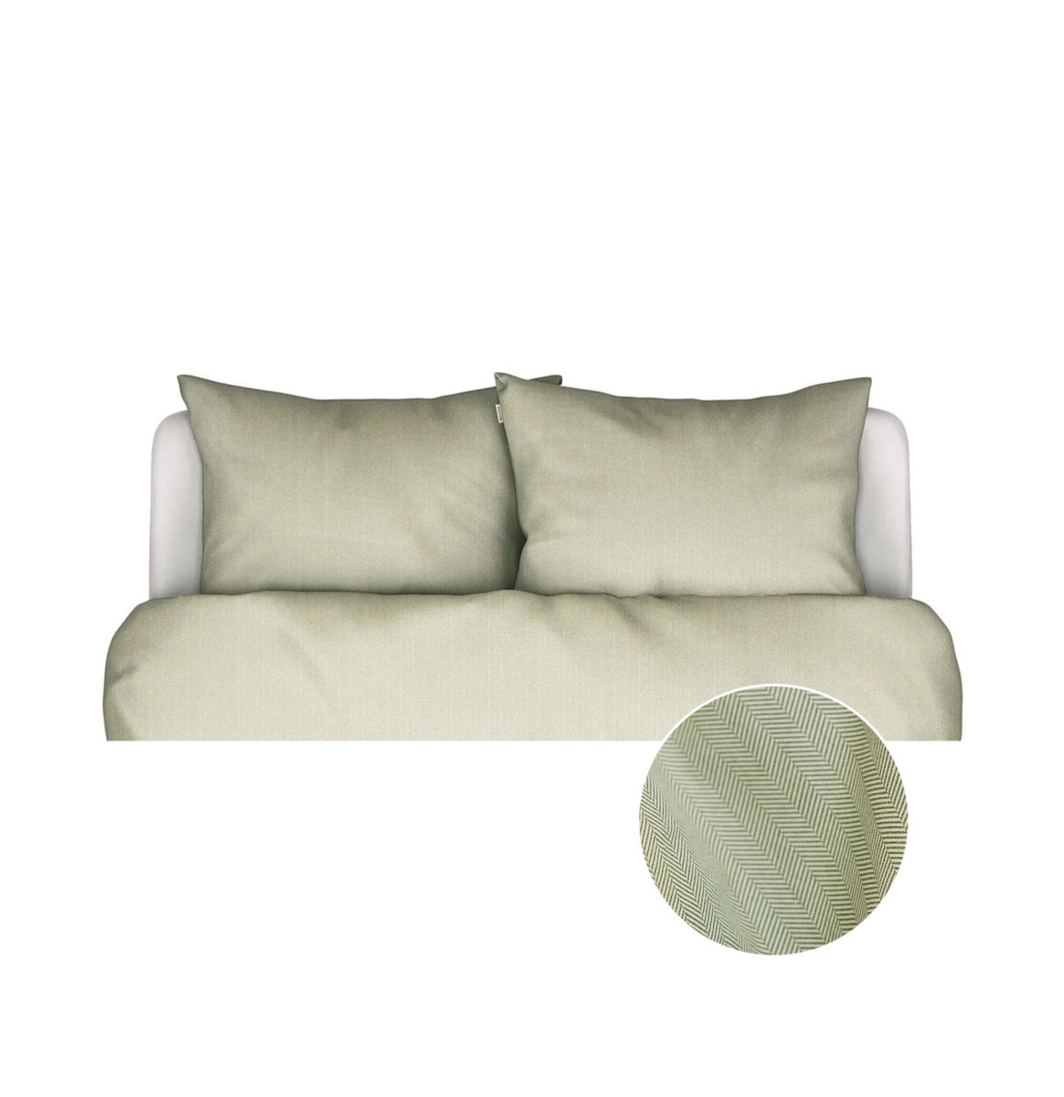 Marc O'Polo Komplet 2 poszewek na poduszki Senja 70x80cm jasnozielony w drobną jodełkę