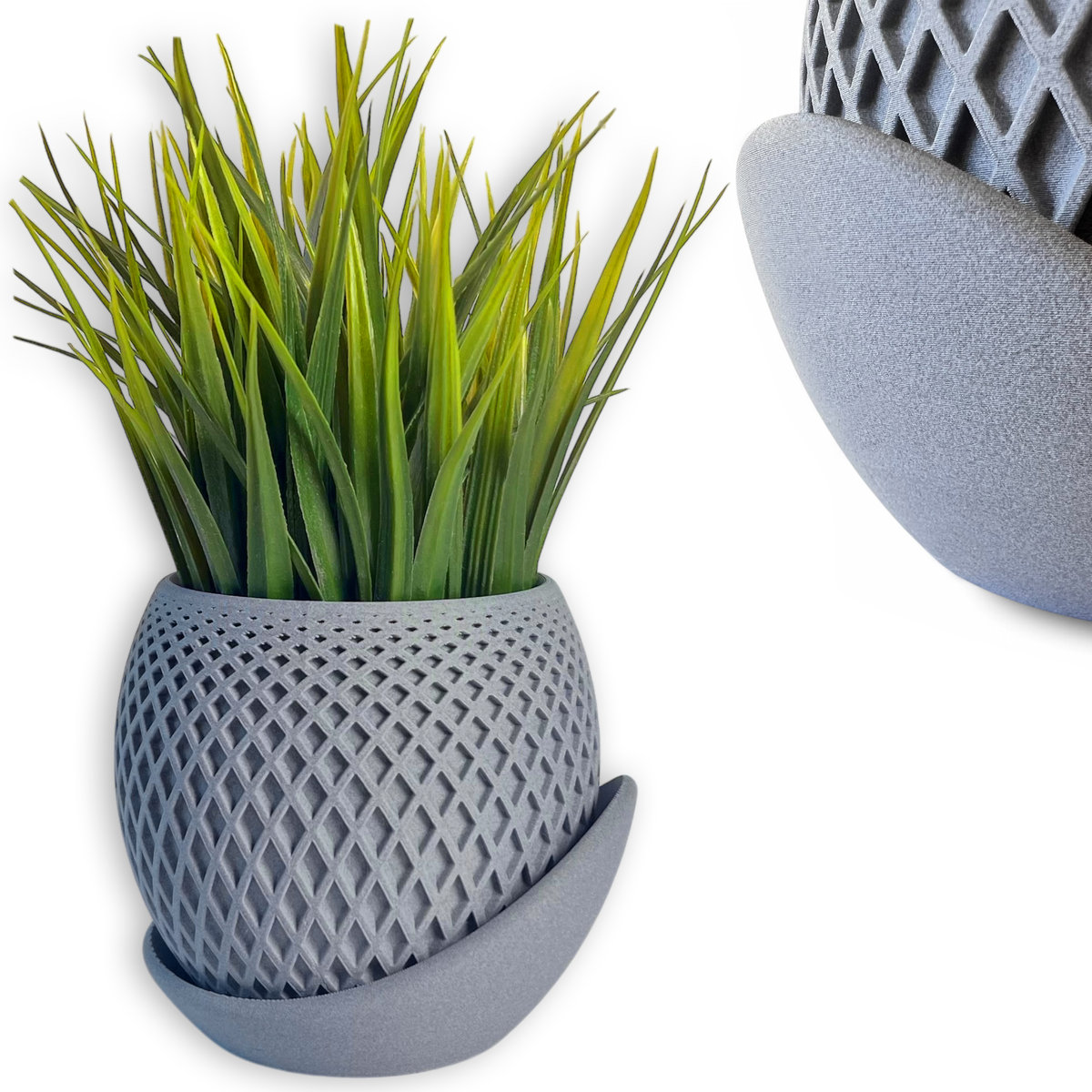 Doniczka nietłukąca 11cm doniczki matowa beton szara nowoczesna dom KAJAWIS