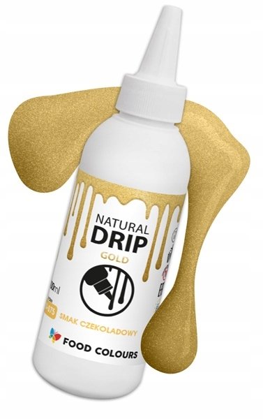 POLEWA GOTOWA CZEKOLADA DRIP DEKORACJA NA TORT URODZINY ZŁOTY 100ml