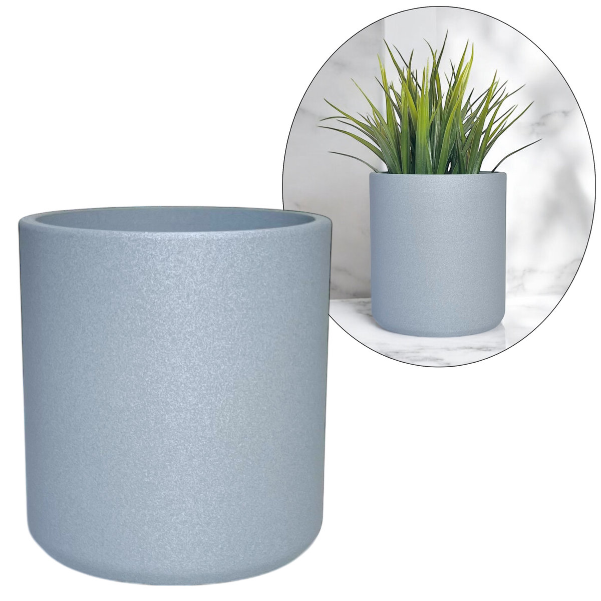 Doniczka nietłukąca beton 13cm piękne doniczki szara nowoczesna dom KAJAWIS