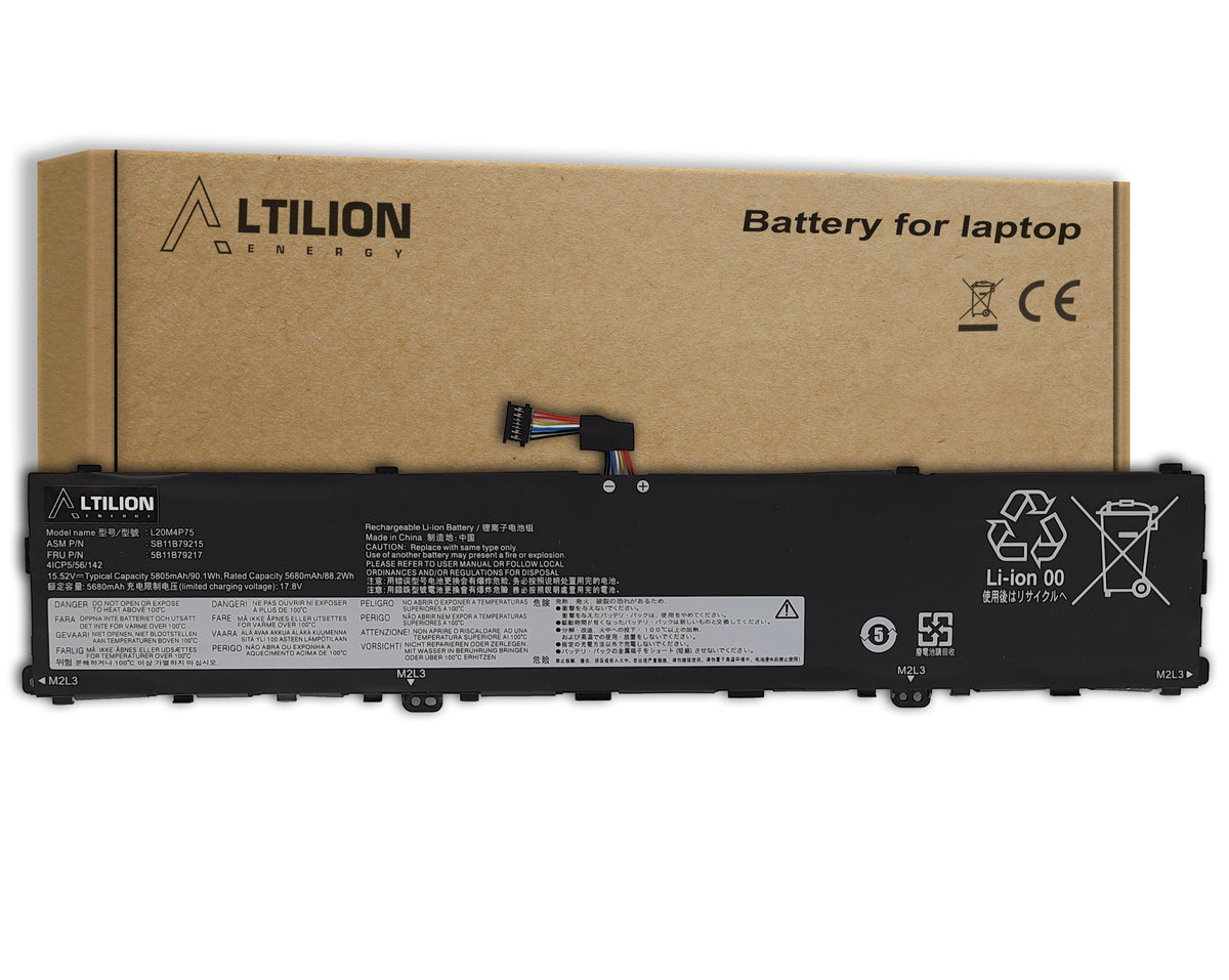 Bateria L20M4P75 L20D4P75 do Lenovo ThinkPad X1 Extreme Gen 4 / Gen 5