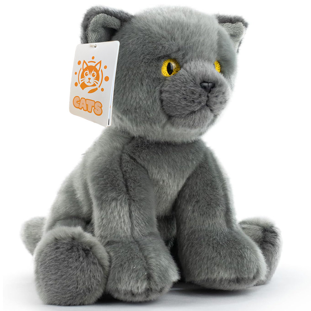 Kot Rosyjski Niebieski Maskotka 24 cm Kotek Jak Żywy Puszysty Pluszak