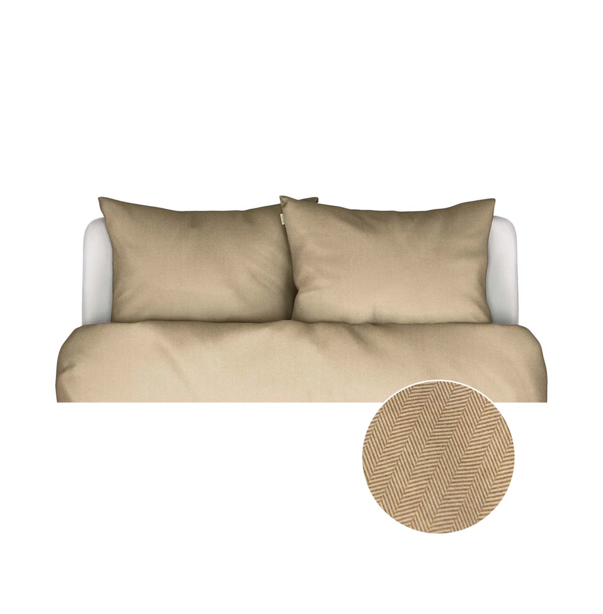 Marc O'Polo Komplet 2 poszewek na poduszki Senja 70x80cm brązowy w drobną jodełkę