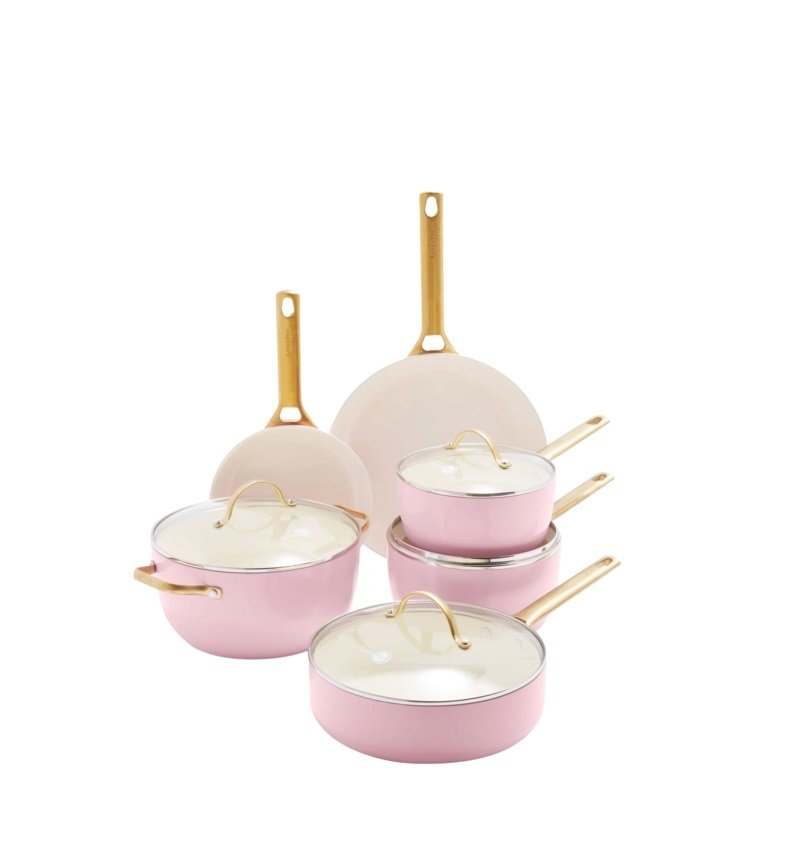 GreenPan Zestaw garnków i patelni Padova Reserve 10 elementów quartz pink