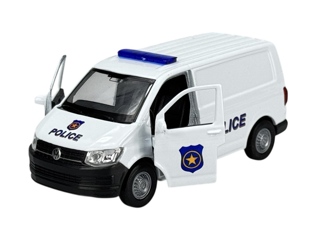 WELLY VW TRANSPORTER T6 VAN POLICE 1:34 SAMOCHÓD NOWY METALOWY MODEL