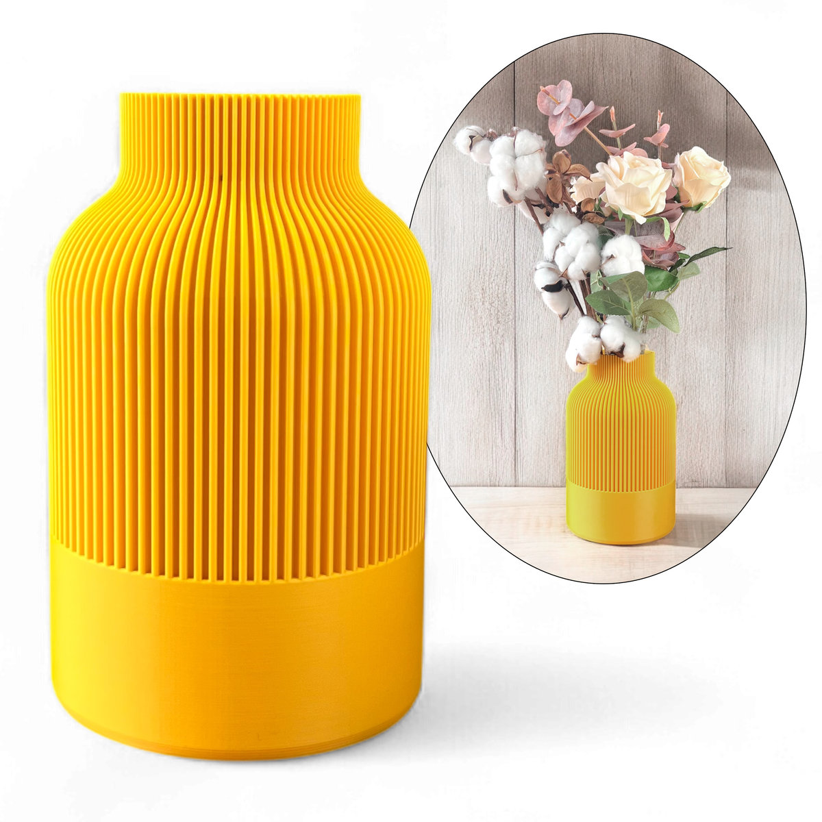 Wazon na kwiaty nietłukący 20 cm Nowoczesny wazon Dekoracja domu solidny 3D