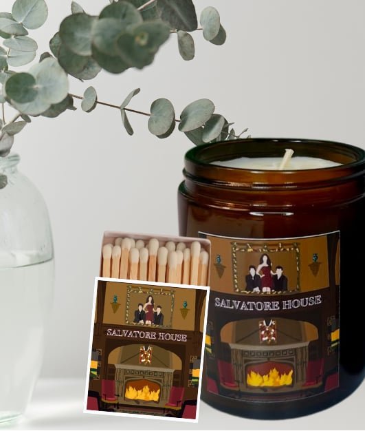 Zestaw świeca sojowa + zapałki TVD (pamiętniki wampirów)