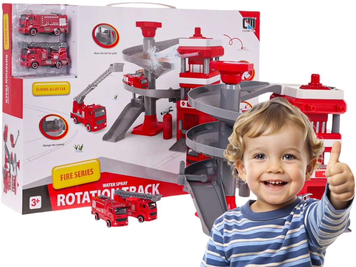 ZESTAW STRAŻACKI remiza WÓZ STRAŻACKI zabawka dla dzieci akcesoria