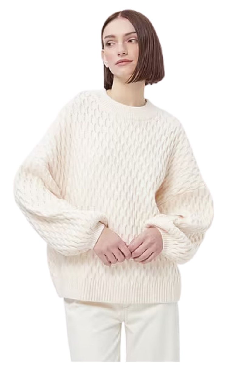 Sweter damski Delicatelove Palermo wełna kaszmir ecru-S
