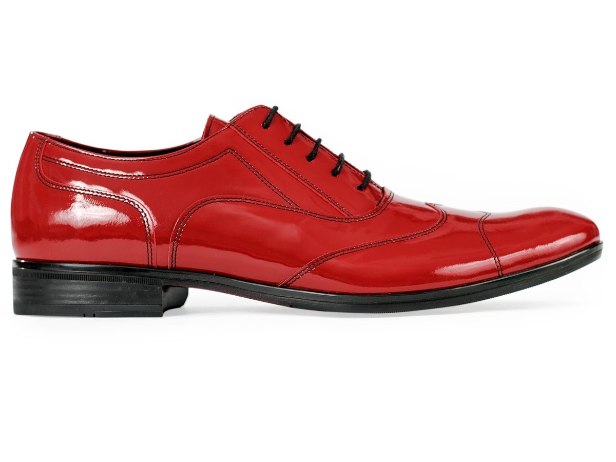 Czerwone lakierki męskie - Austerity Modini T19 45