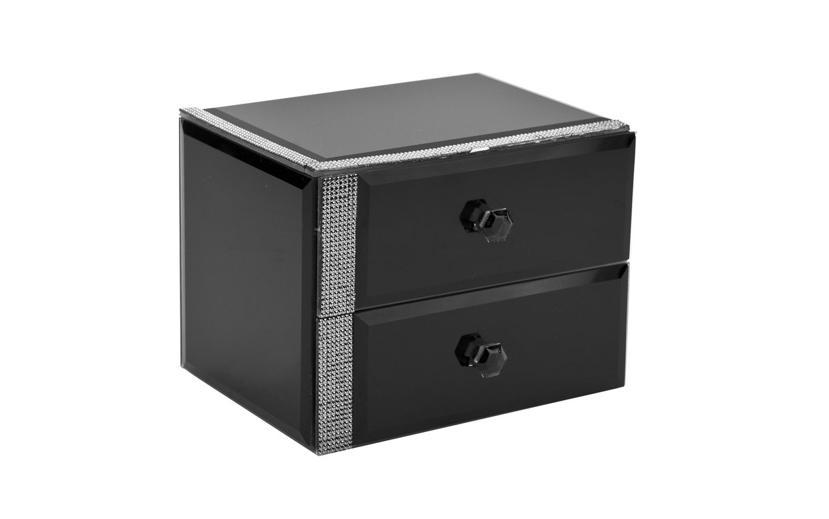 Szkatułka z szufladkami 16x13x12cm czarna