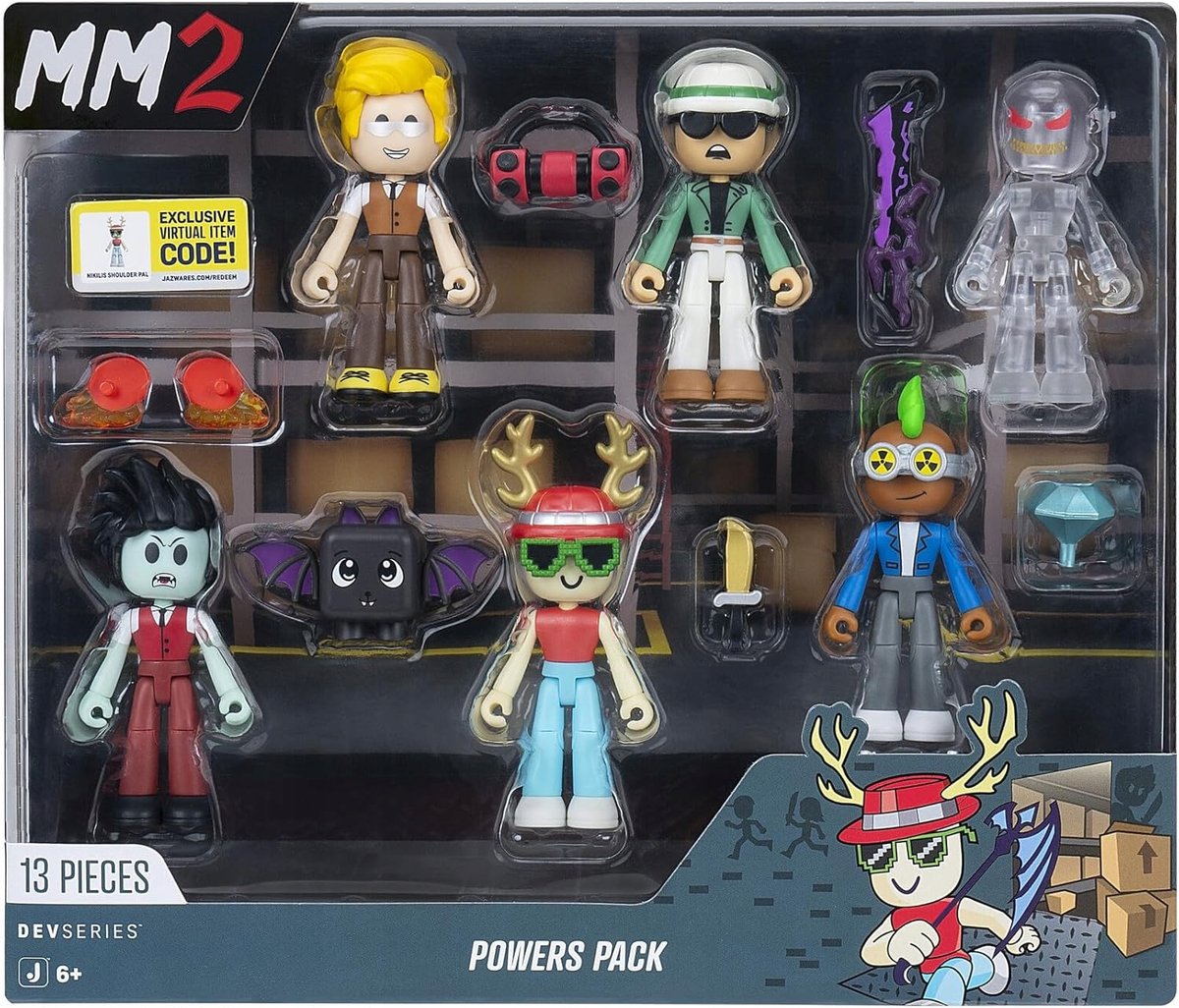 MM2 Powers Pack Devseries Roblox 6 figurek z akcesoriami + kod do gry
