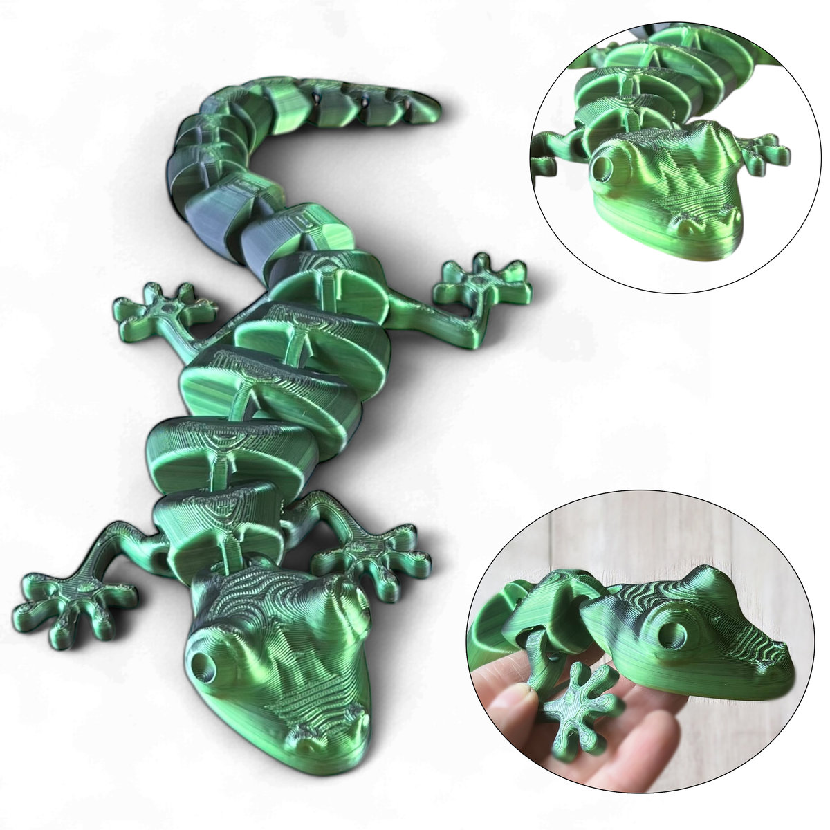 Figurka dekoracyjna 29 cm RUCHOMA jaszczurka 3D lizard prezent dla dziecka