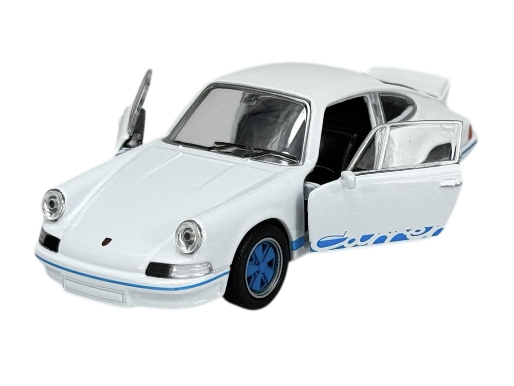 WELLY 1973 PORSCHE 911 CARRERA RS 2.7 BIAŁO-NIEBIESKI 1:34 SAMOCHÓD NOWY METALOWY MODEL