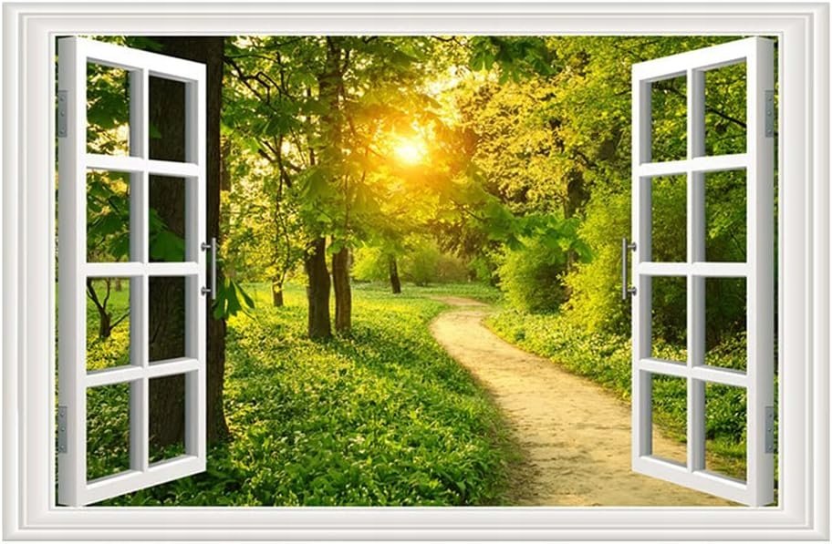 Naklejki ścienne WIDOK Z OKNA, las, drzewa Natura dekoracja pokoju wzory