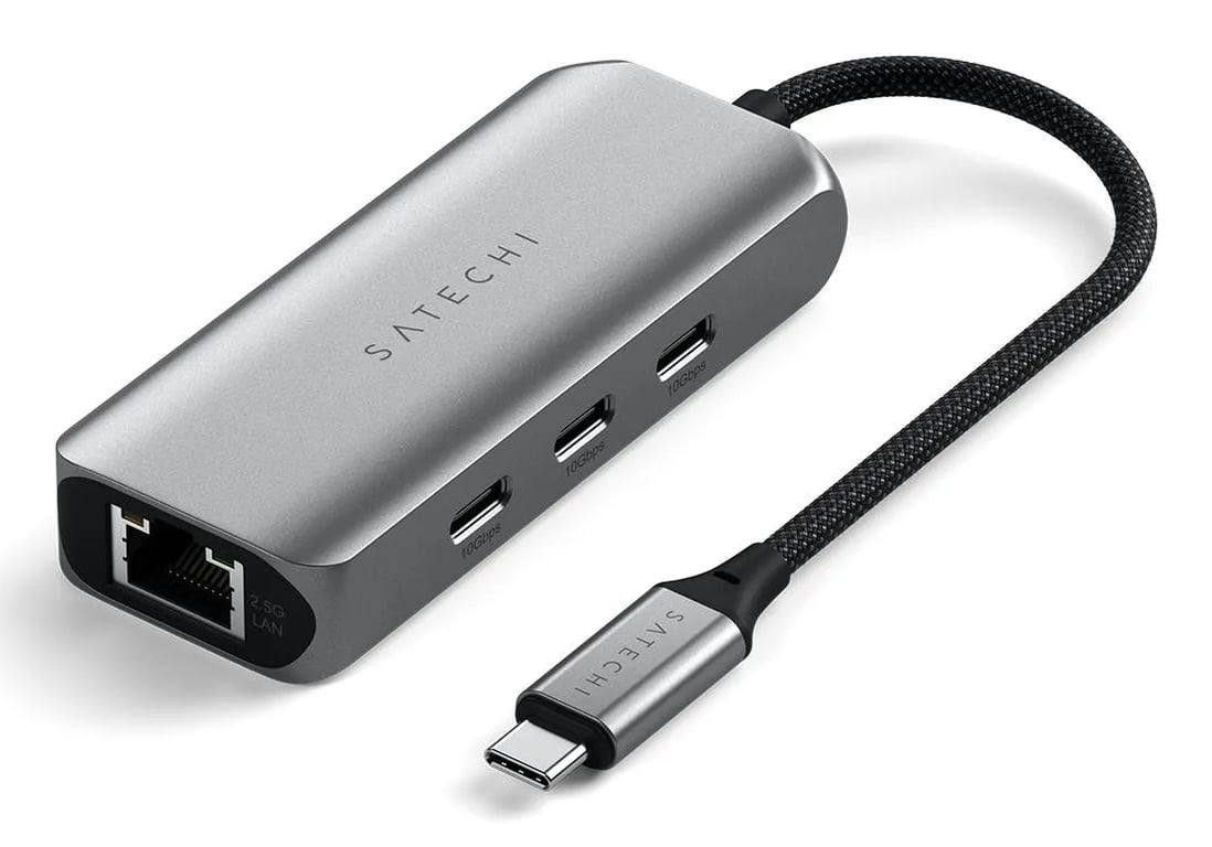 Satechi ST-H3C25EM huby i koncentratory USB Type-C 10000 Mbit/s Szary ST-H3C25EM