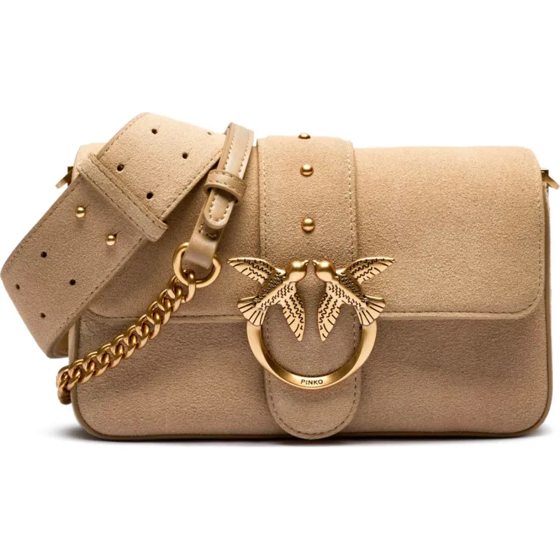 Pinko Skórzana torebka na ramię LOVE ONE MINI SLOUCHY