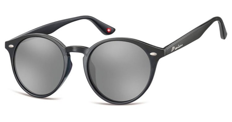 Okulary okragle czarne lenonki lustrzane MS20