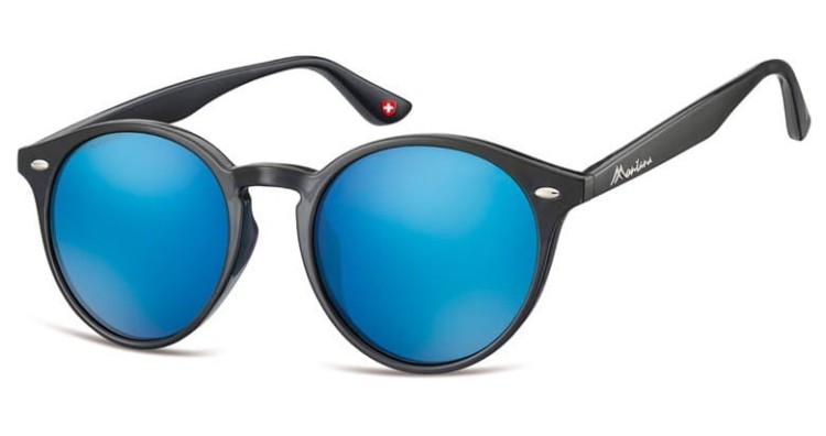 Okulary okragle czarne lenonki lustrzane MS20A