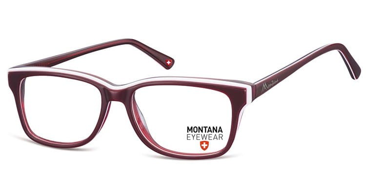 Okulary oprawki korekcyjne, optyczne nerdy Montana MA81E bordowe
