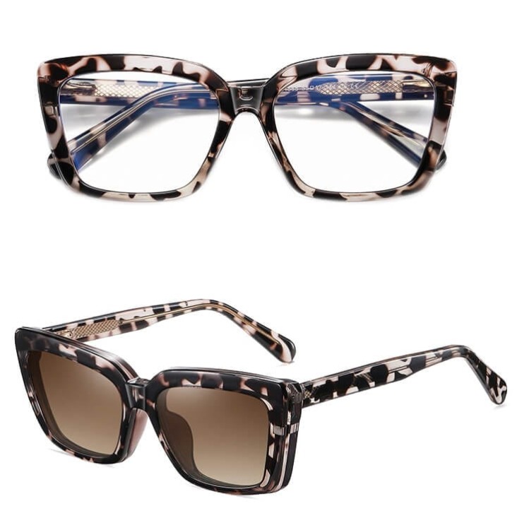 2w1 Okulary damskie do komputera z nakładką przeciwsłoneczną na magnes Clip-On 25134B